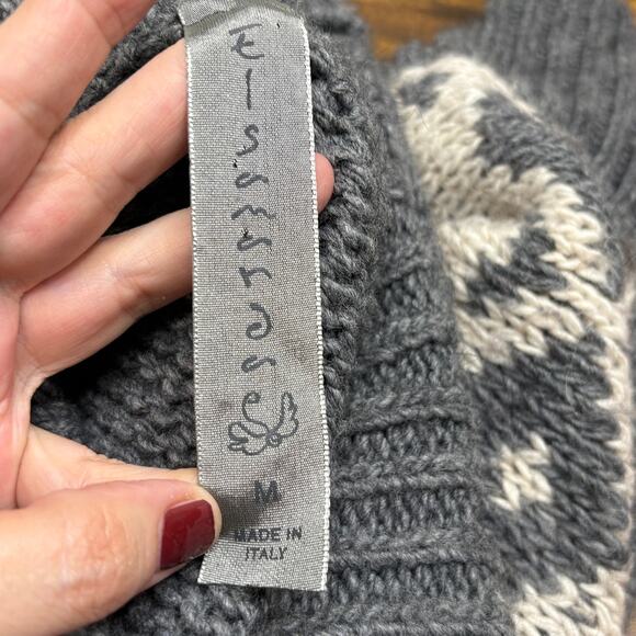 Anthropologie Elsamanda Size M Cardigan Sweater Wool Alpaca Fisherman Gorp Italy - Picture 4 of 14